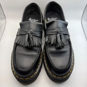 Dr. Martens Adrian Quad Black Vegan Platform Tassel Loafers Women's Size 10